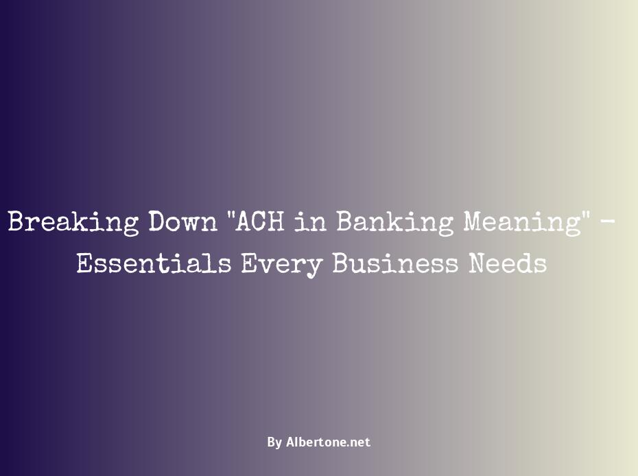 ach in banking meaning