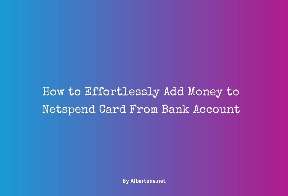 add money to netspend card from bank account