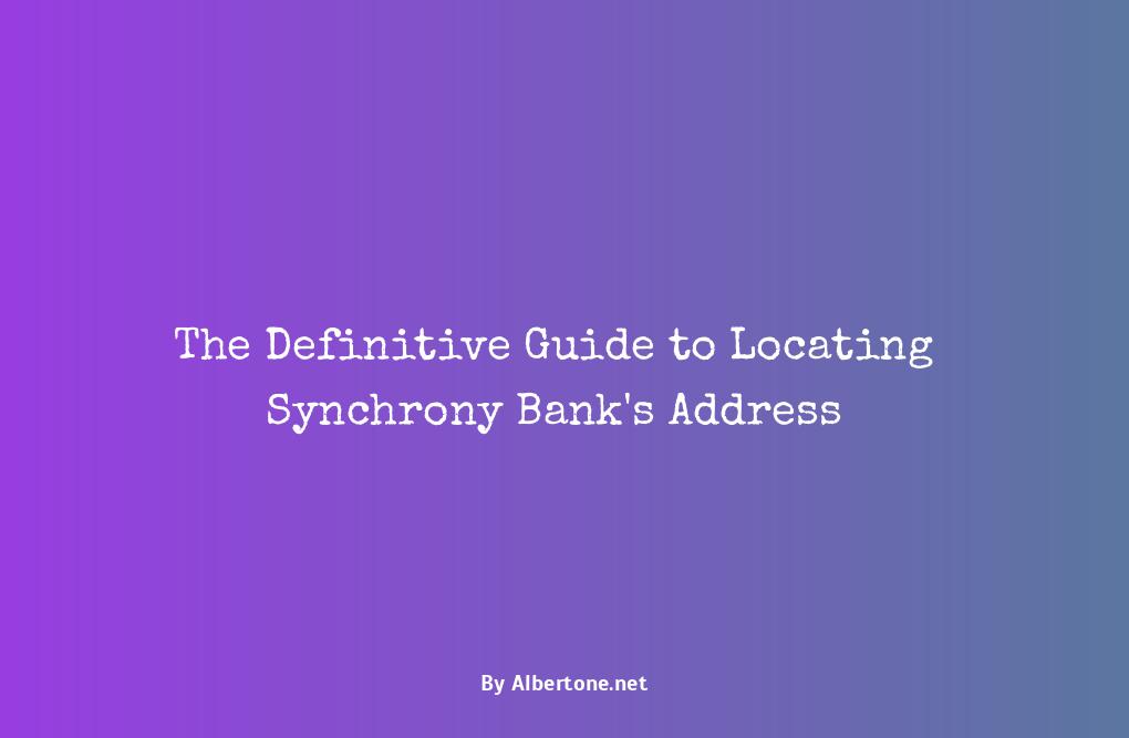 address of synchrony bank