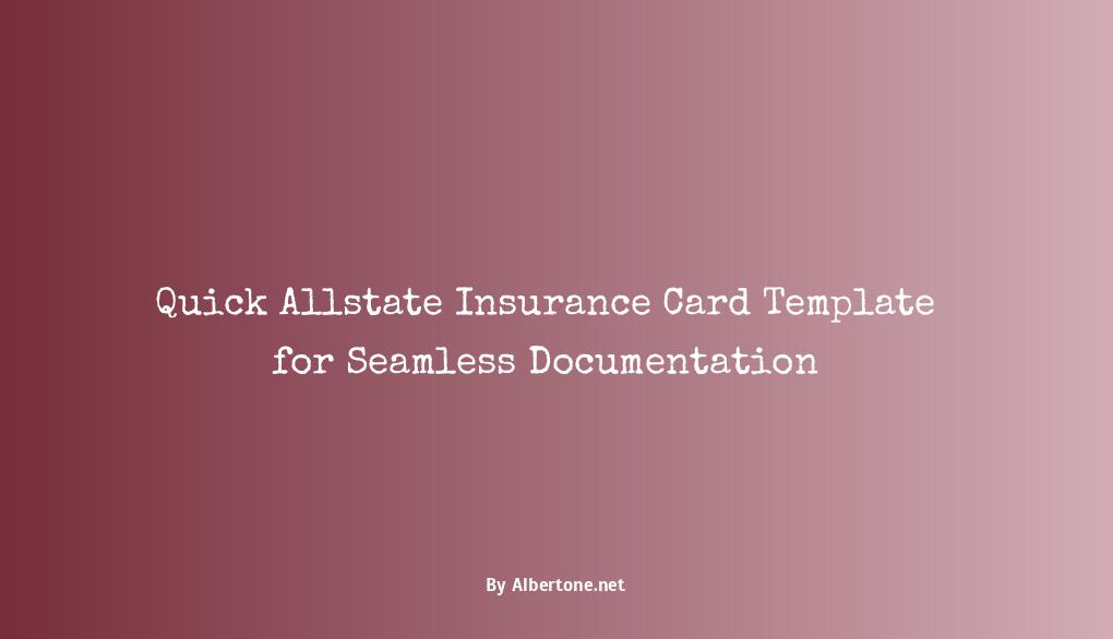 allstate insurance card template