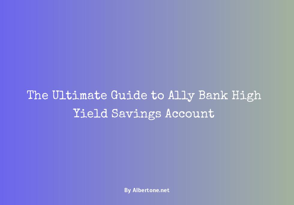 ally bank high yield savings account