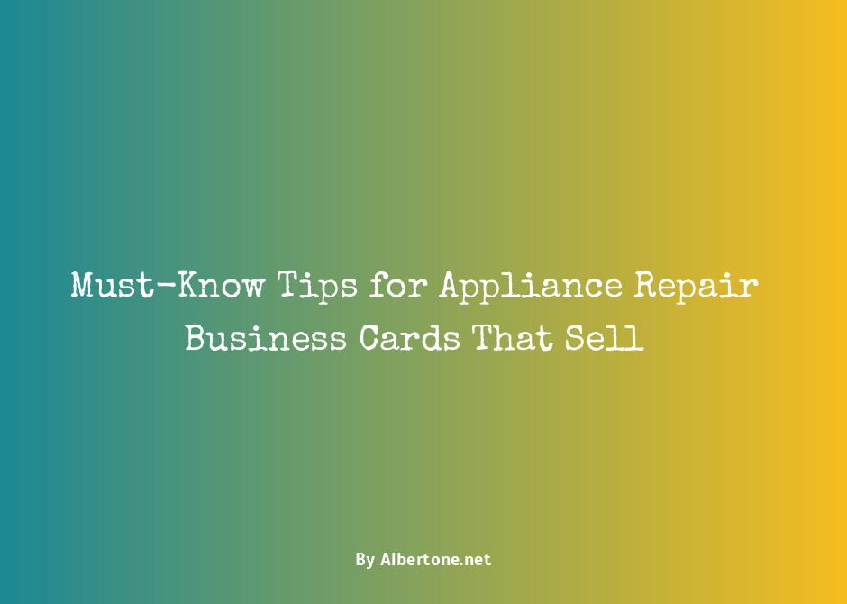 appliance repair business cards