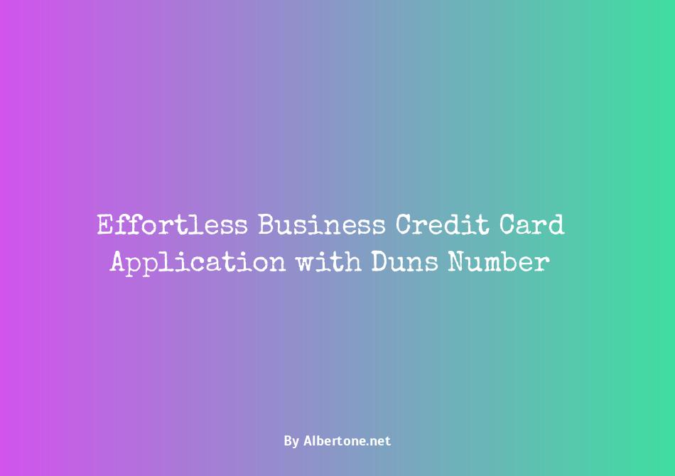 apply for business credit card with duns number