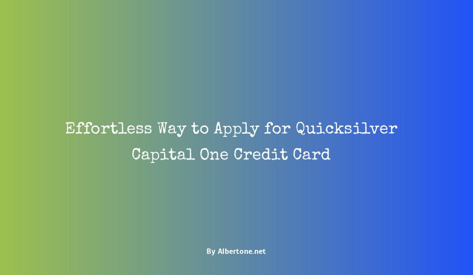 apply for quicksilver capital one credit card