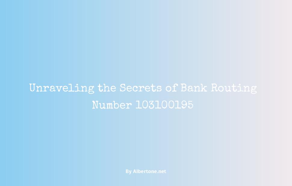 bank routing number 103100195