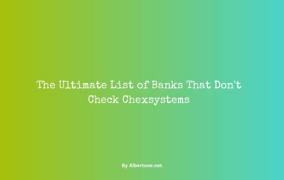 banks that don't check chexsystems