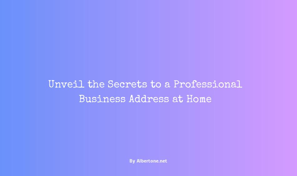 business address when you work from home