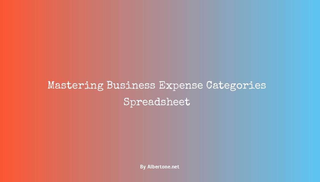 business expense categories spreadsheet