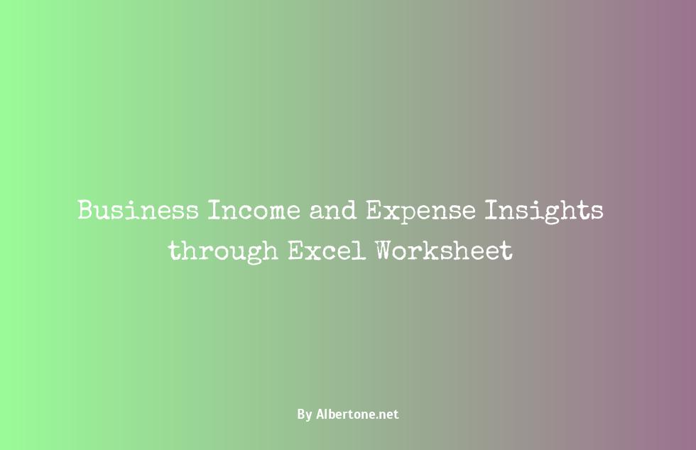 business income and expense worksheet excel