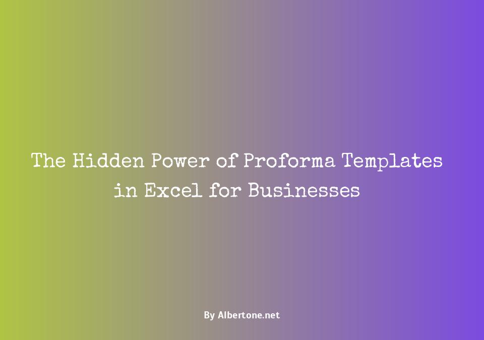 business proforma template excel