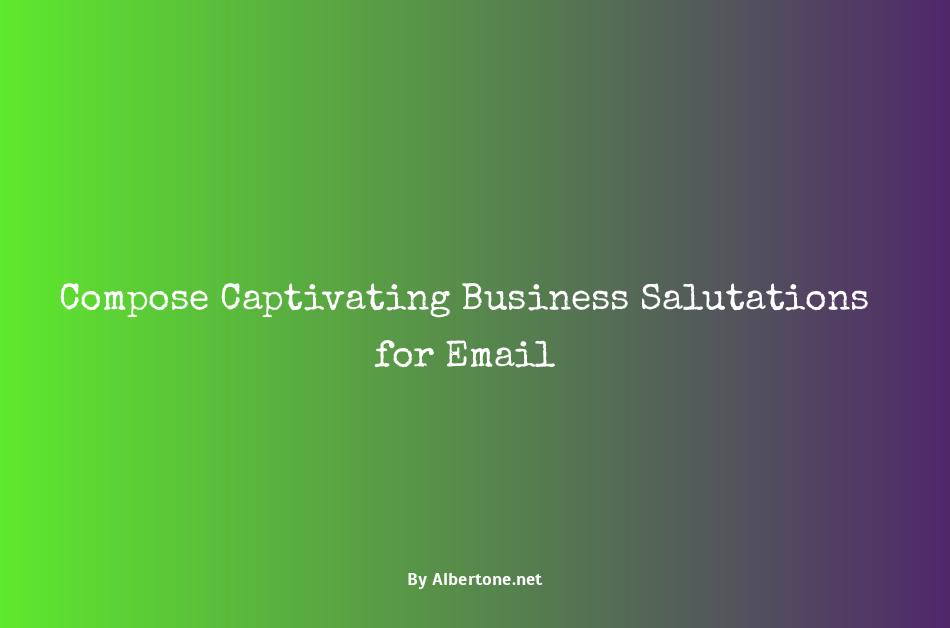 business salutations for email