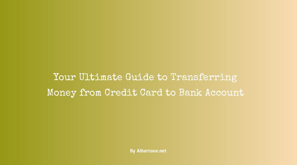 can you transfer money credit card bank account