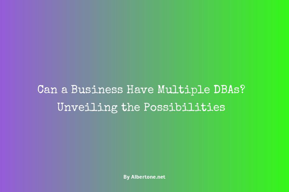 can a business have multiple dbas