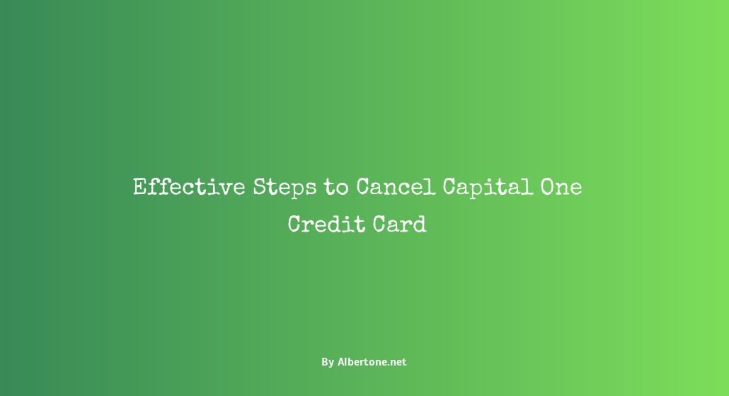 canceling capital one credit card