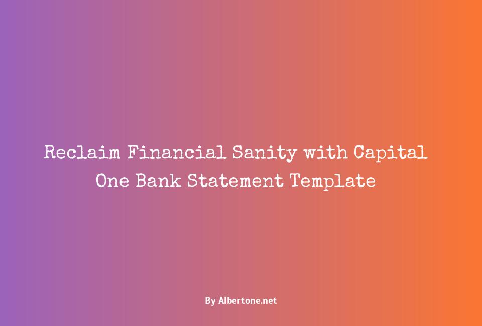 capital one bank statement template