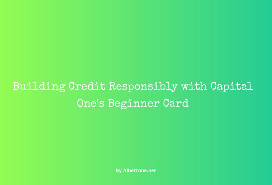 capital one beginner credit card