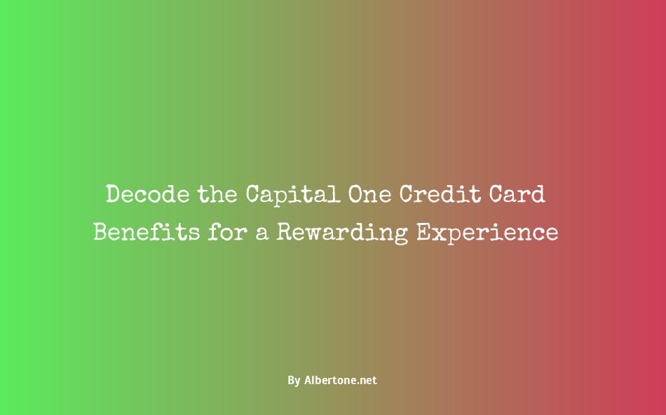 capital one credit card benefit