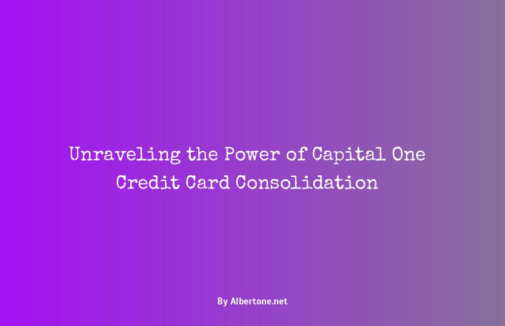 capital one credit card consolidation