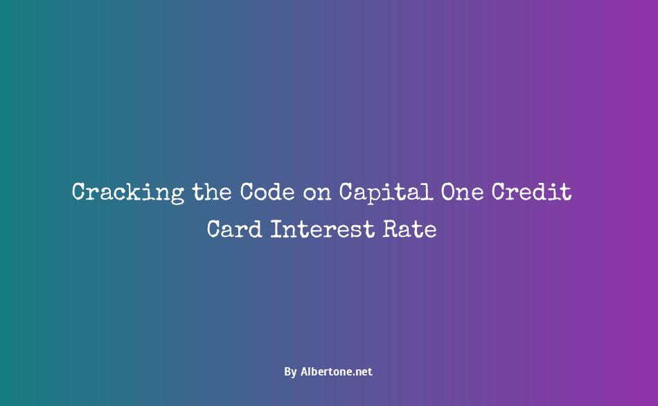 capital one credit card interest rate