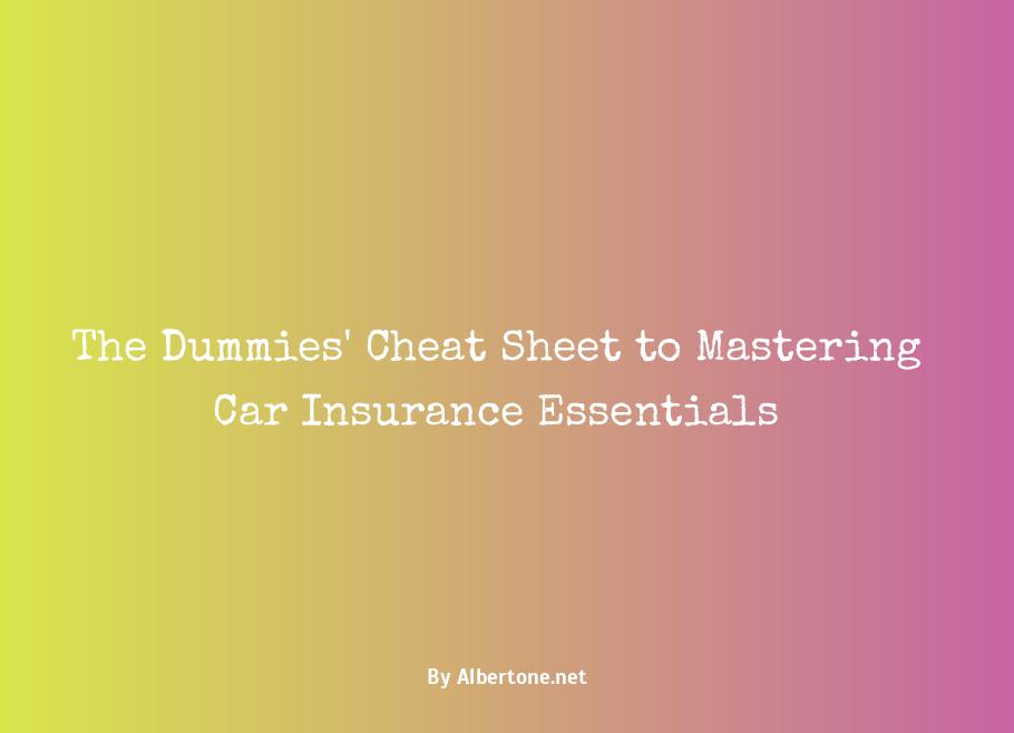 car insurance explained for dummies