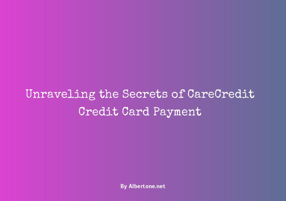 carecredit credit card payment