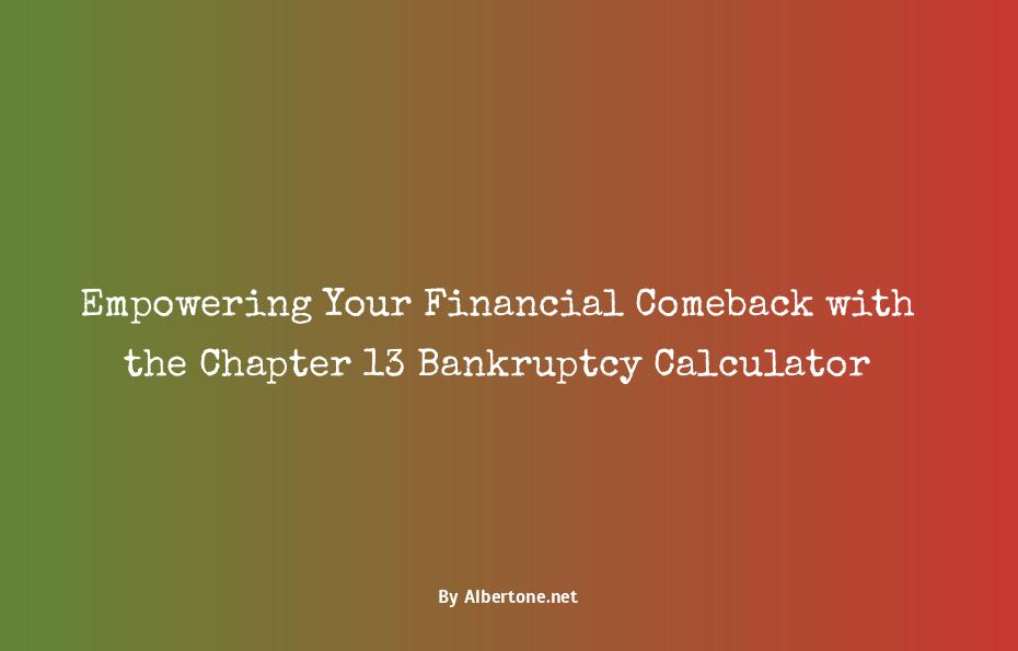 chapter 13 bankruptcy calculator