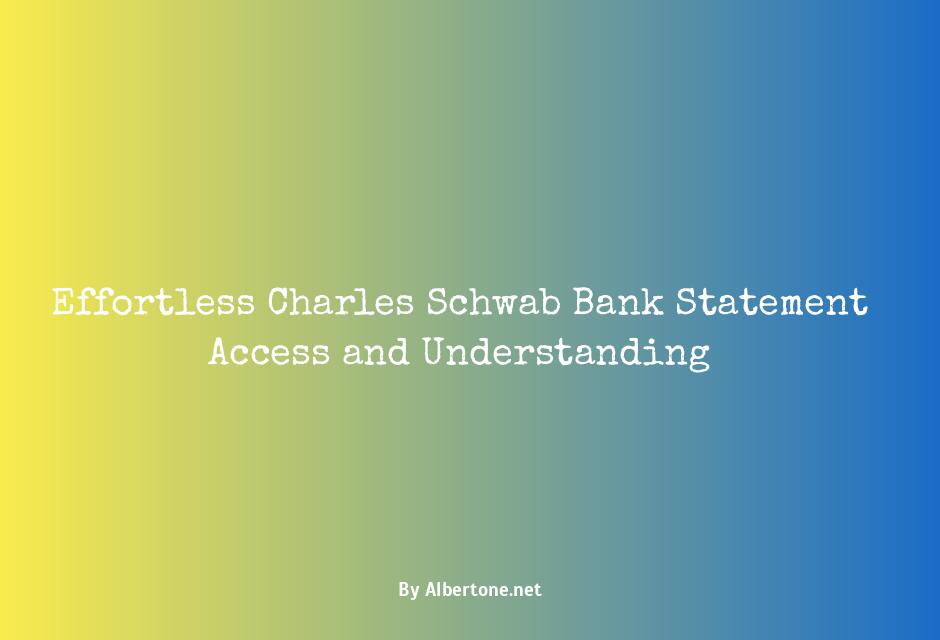 charles schwab bank statement