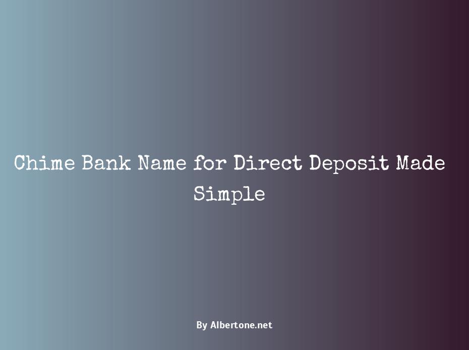 chime bank name for direct deposit