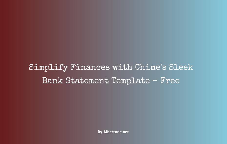 chime bank statement template free