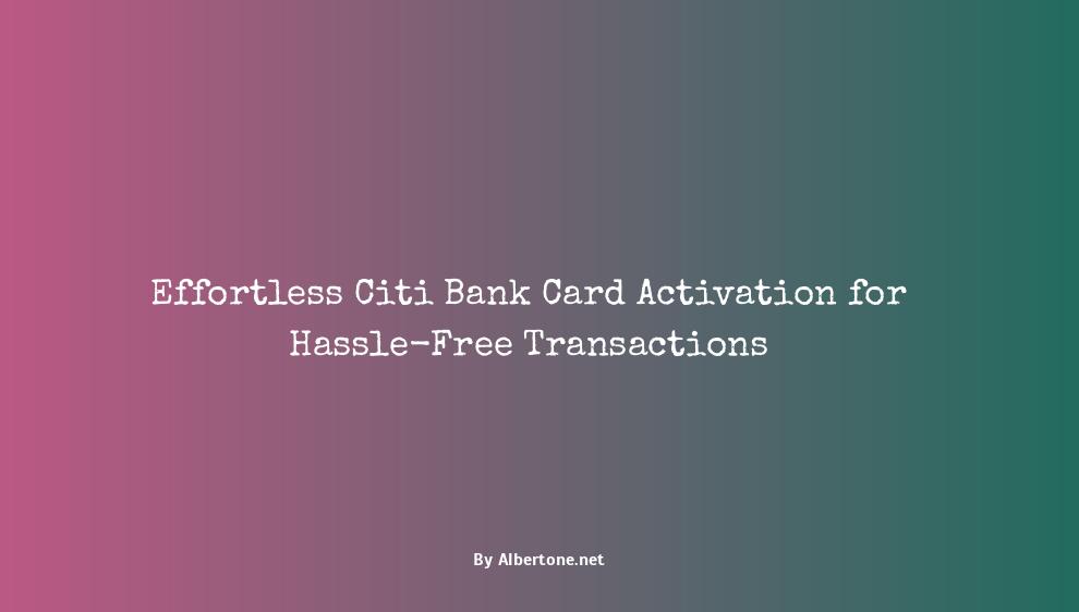 citi bank activate card