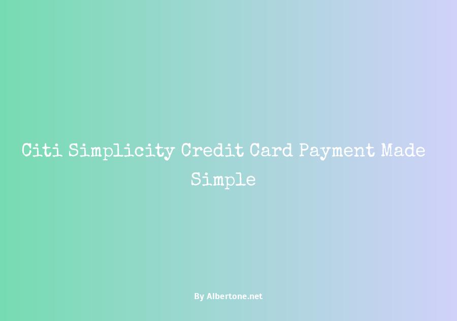 citi simplicity credit card payment