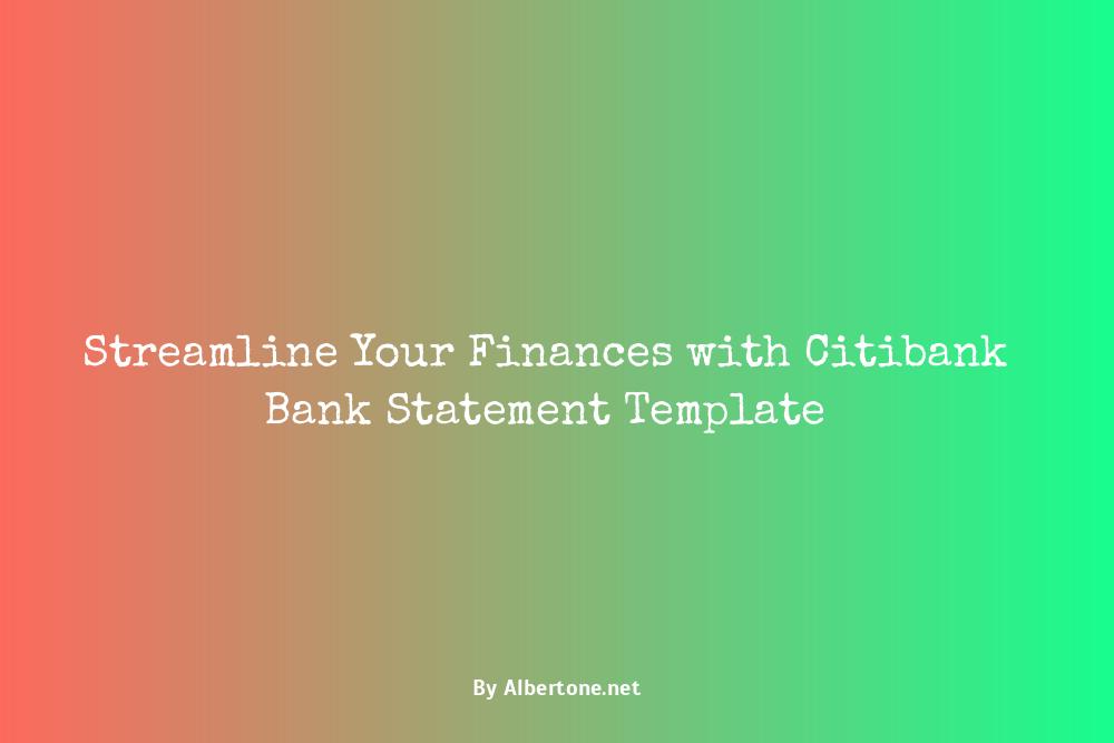 citibank bank statement template