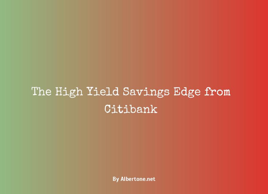 citibank high yield savings account