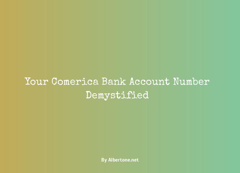 comerica bank account number