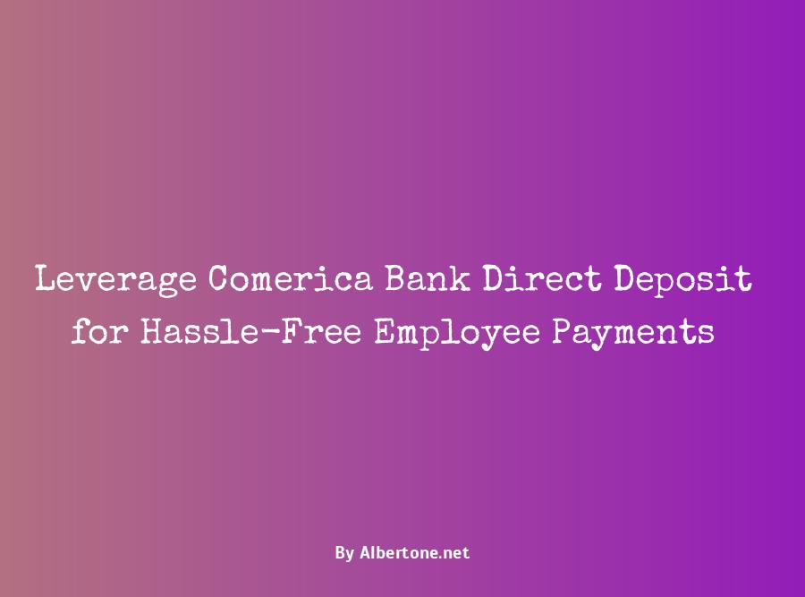 comerica bank direct deposit