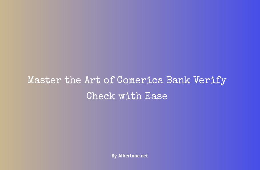 comerica bank verify check