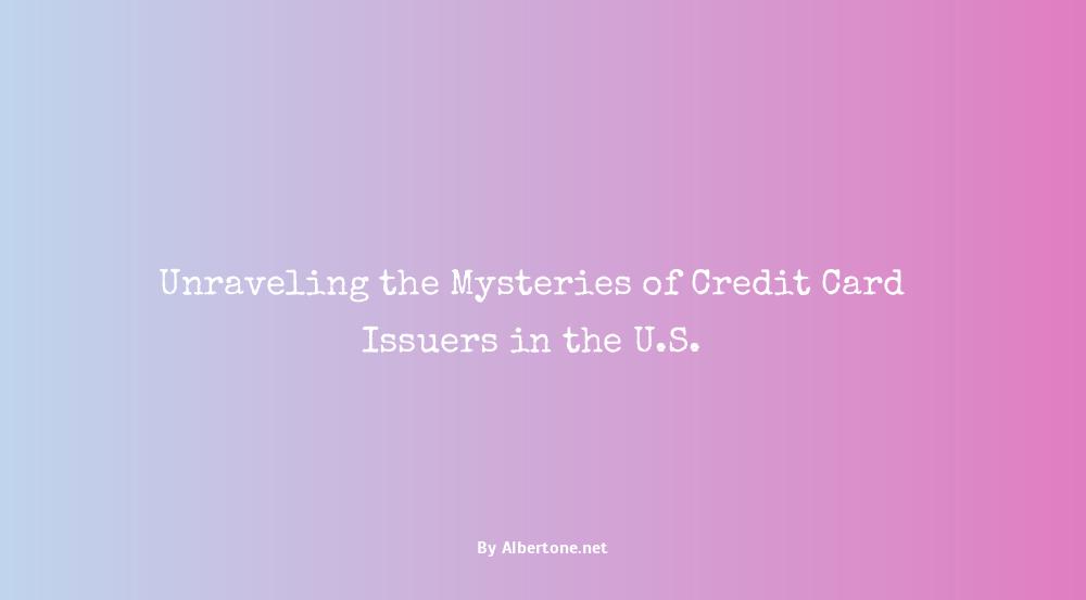 credit card issuers in the u.s.