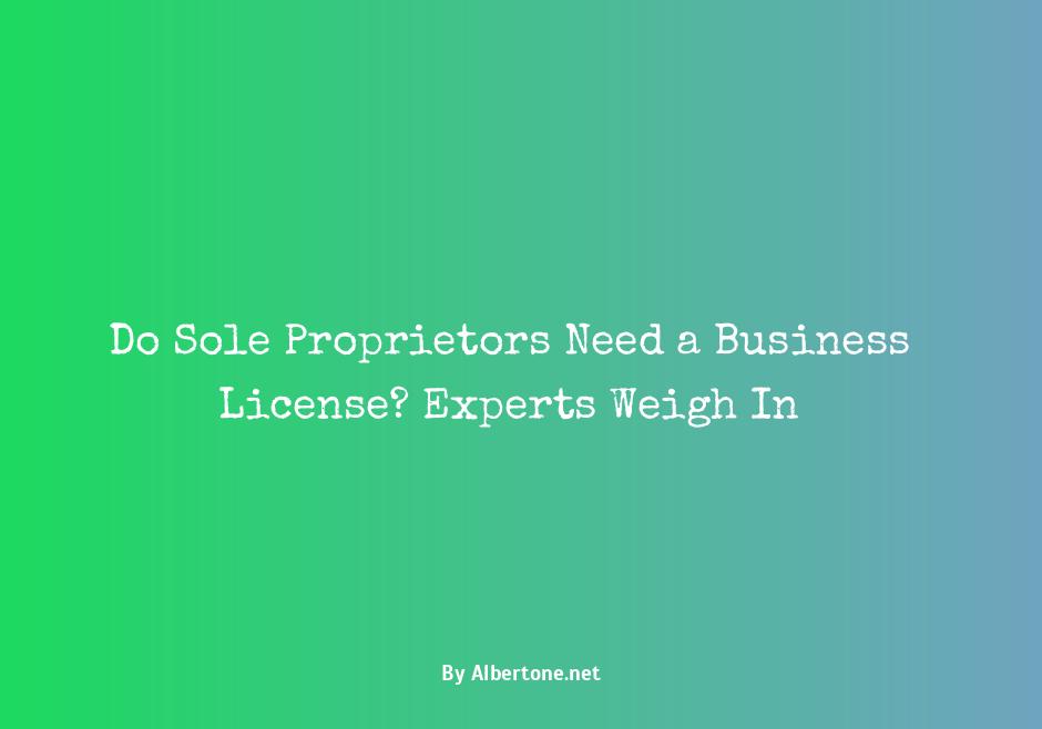 do sole proprietors need a business license