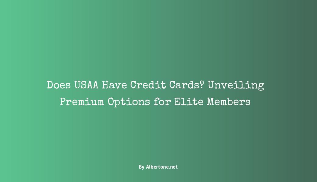 does usaa have credit cards