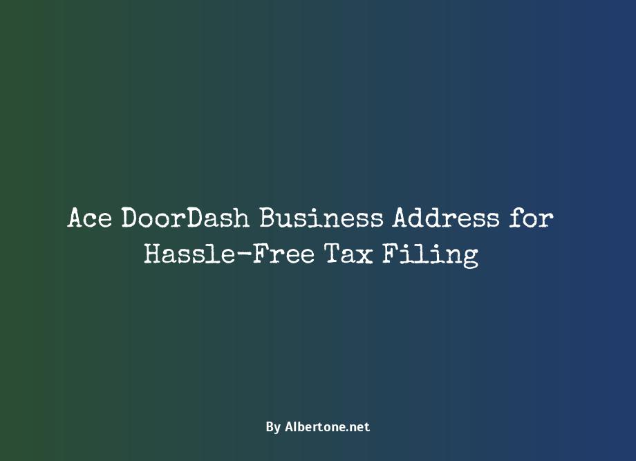 doordash business address for taxes