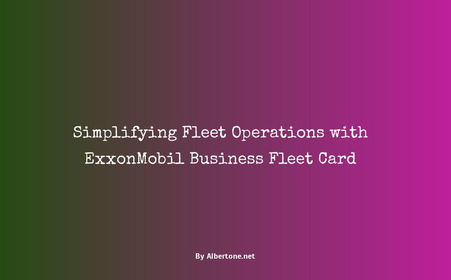exxonmobil business fleet card