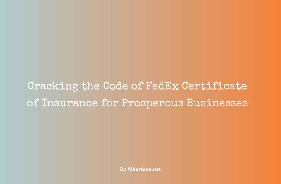 fedex certificate of insurance