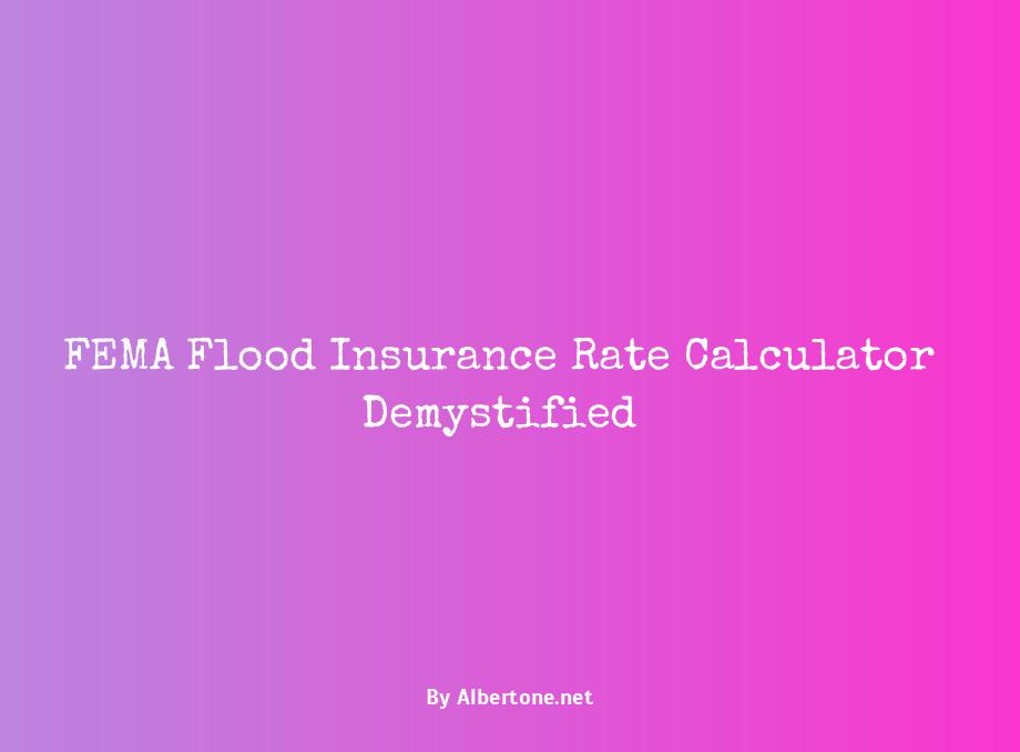 fema flood insurance rate calculator