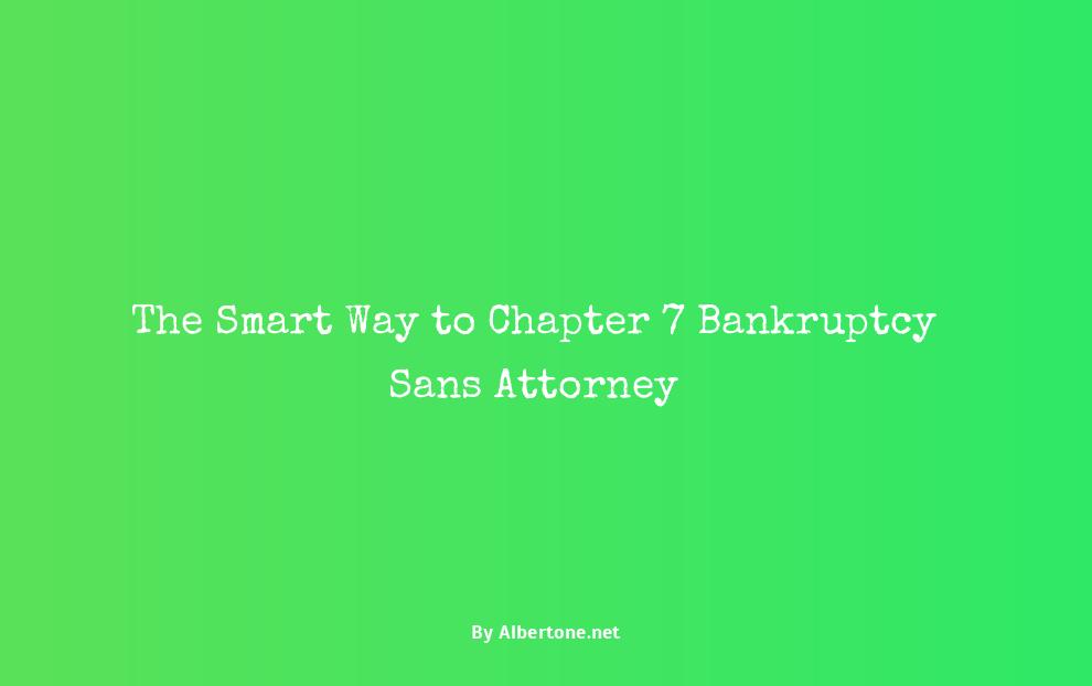 filing bankruptcy chapter 7 without lawyer