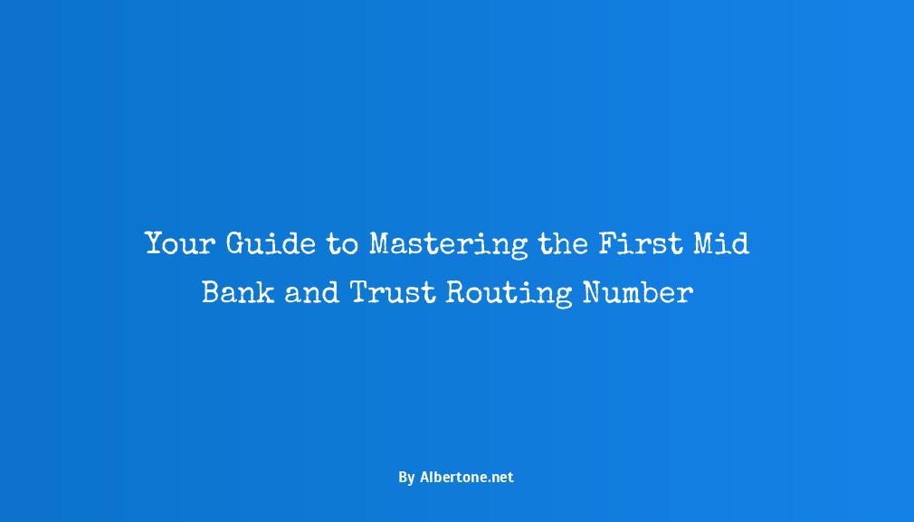 first mid bank and trust routing number