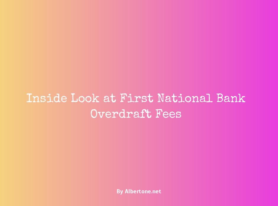 first national bank overdraft fee