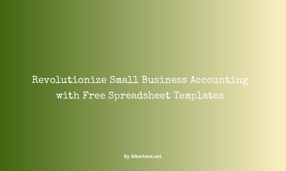 free accounting spreadsheet templates for small business