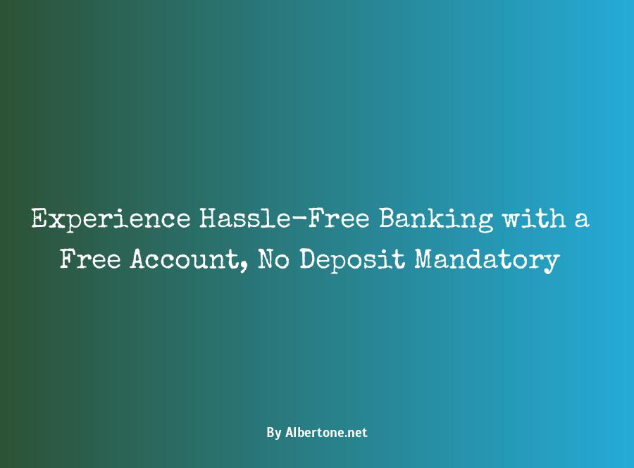 free banking account with no deposit