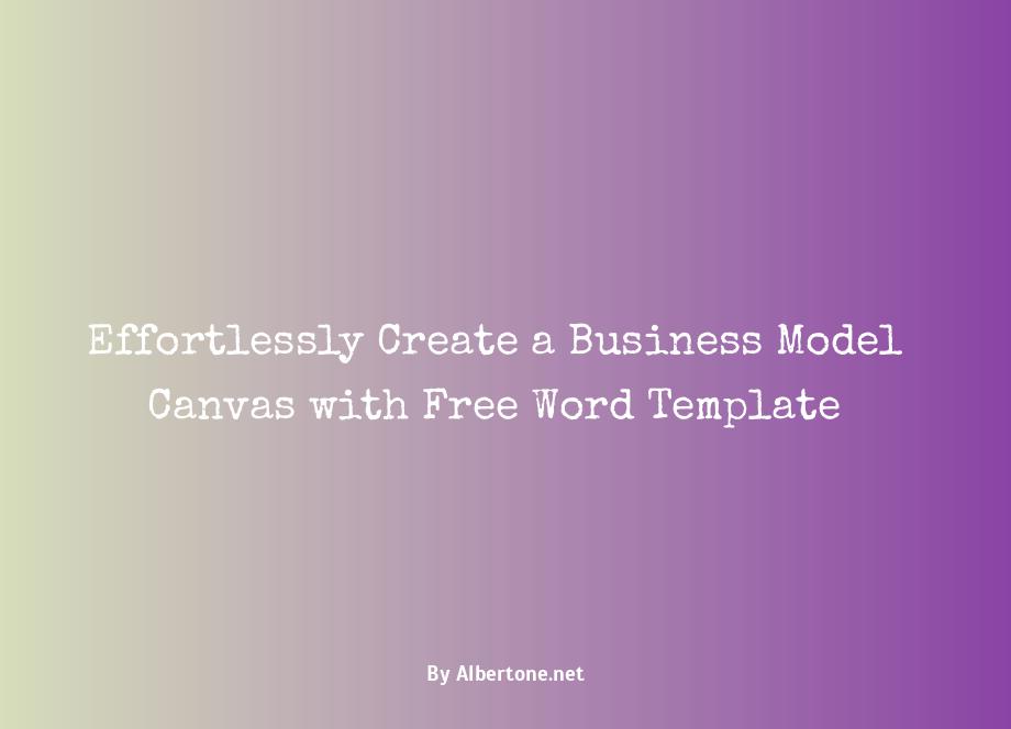 free business model canvas template word