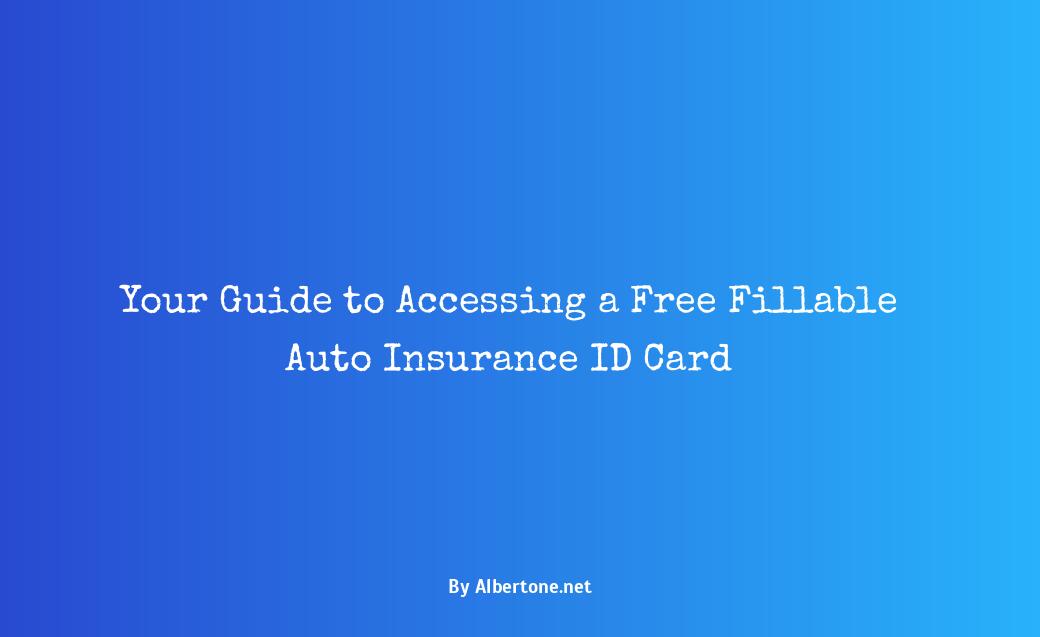 free fillable auto insurance id card